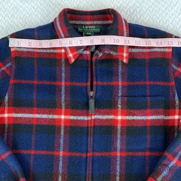 LAUREN Ralph Lauren Pure Wool Full Zip Longsleeve Flannel Jacket Shacket - Picture 5 of 17